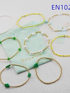 Enewton Green Cross & Gold Bead Bracelet